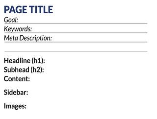 A simple template for a content document. It’s an easy way to start developing content based on your sitemap