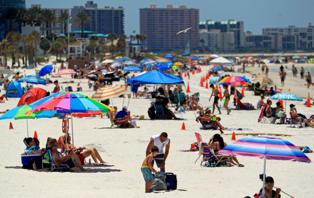 People on a Florida beach.