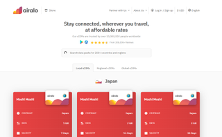 Airalo Japan landing page