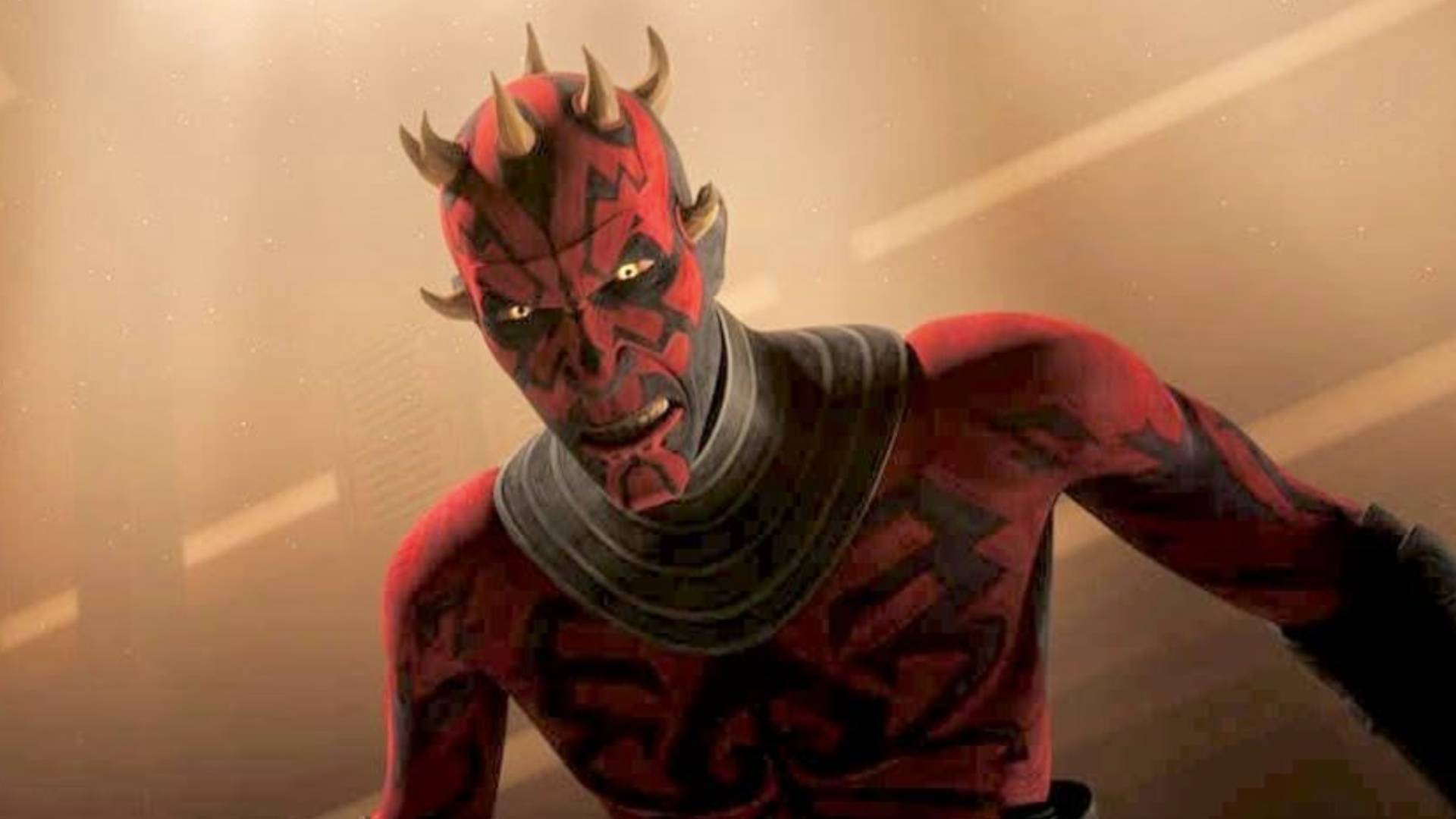 Darth Maul looking angry in Star Wars: The Clone Wars