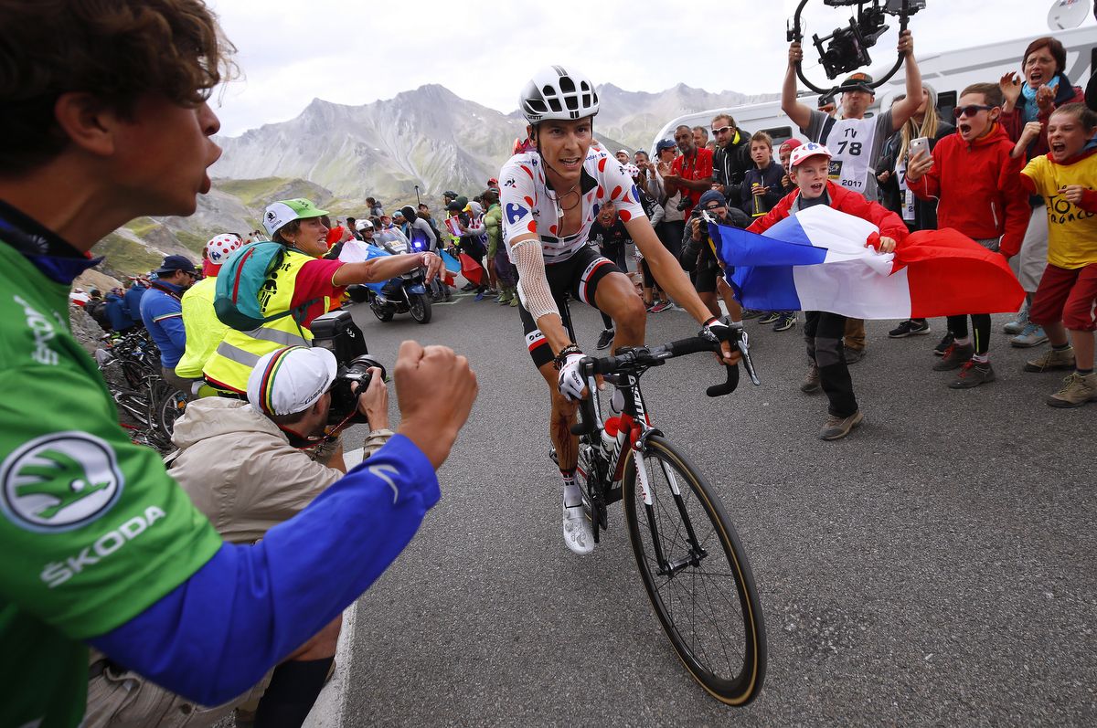 Warren Barguil near the top of the Col du Galibier during stage 17