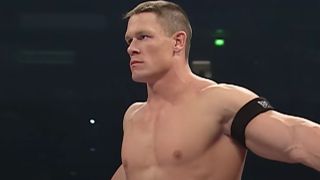 John Cena in the ring with Shawn Michaels