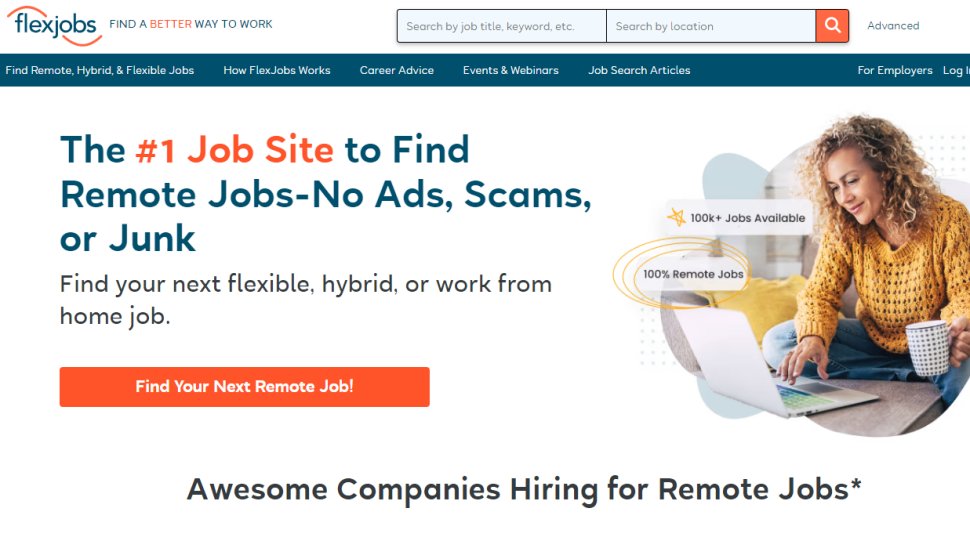 Website screenshot from FlexJobs (November 2024)