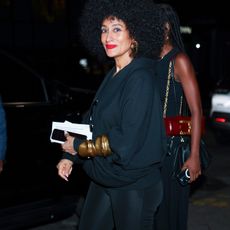 tracee ellis ross wearing leather leggings
