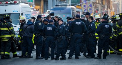 NYPD and other first responders near the New York Port Authority Bus Terminal