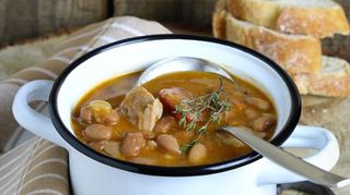 Chorizo and Butter Bean Soup with Crusty Bread