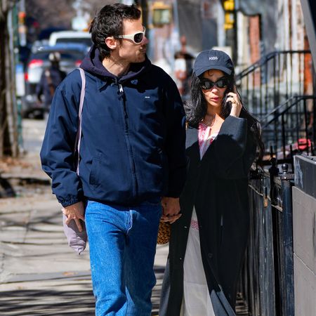 Harry styles and zoe kravitz walking in NYC holding hands.