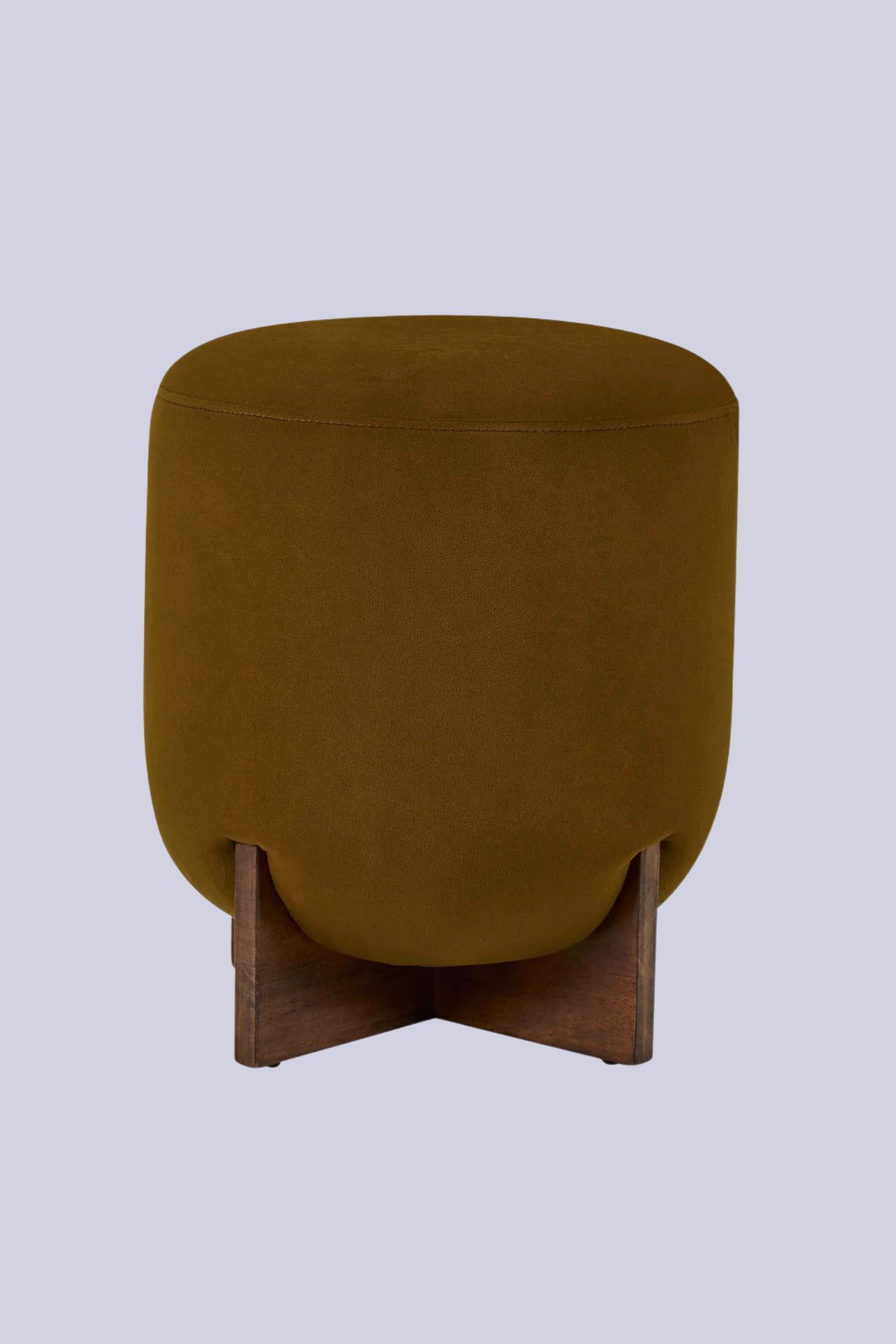 DUSK, Hazel Wood Detail Stool in Muted Gold