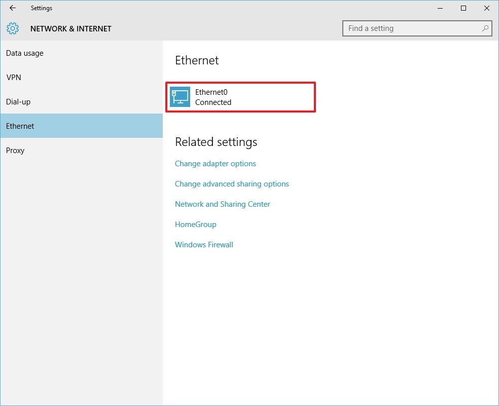Network setup windows. Run windows 10.