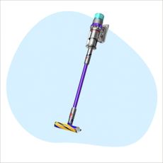 Dyson Gen5detect Absolute on blue Ideal Home style background