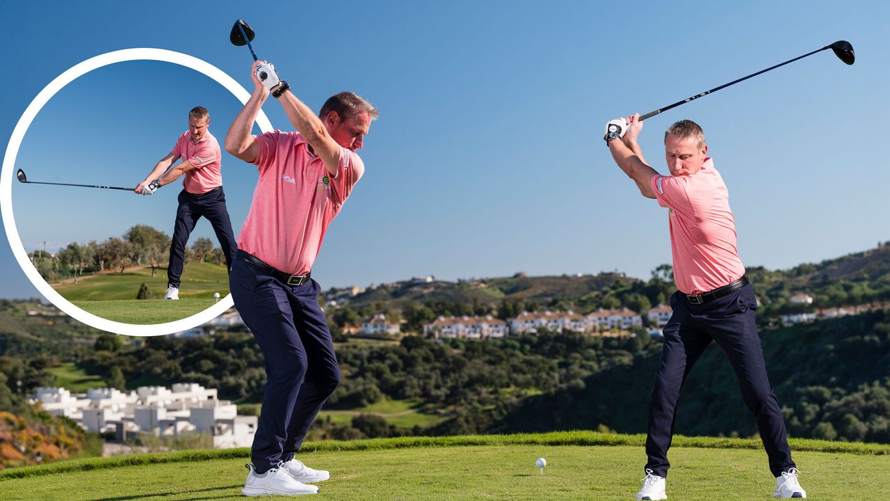 Anders Mankert demonstrating the correct technique for the driver backswing in golf