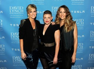 Musicians Martie Maguire, Natalie Maines and Emily Robison of the Dixie Chicks arrive at the David Lynch Foundation Gala Honoring Rick Rubin at the Beverly Wilshire Hotel on February 27, 2014 in Beverly Hills, California.