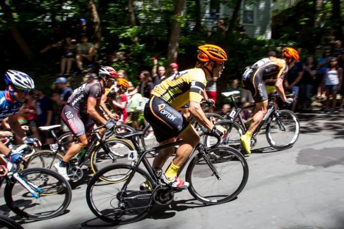 Mike Friedman (Optum) stayed on the front close to his team.