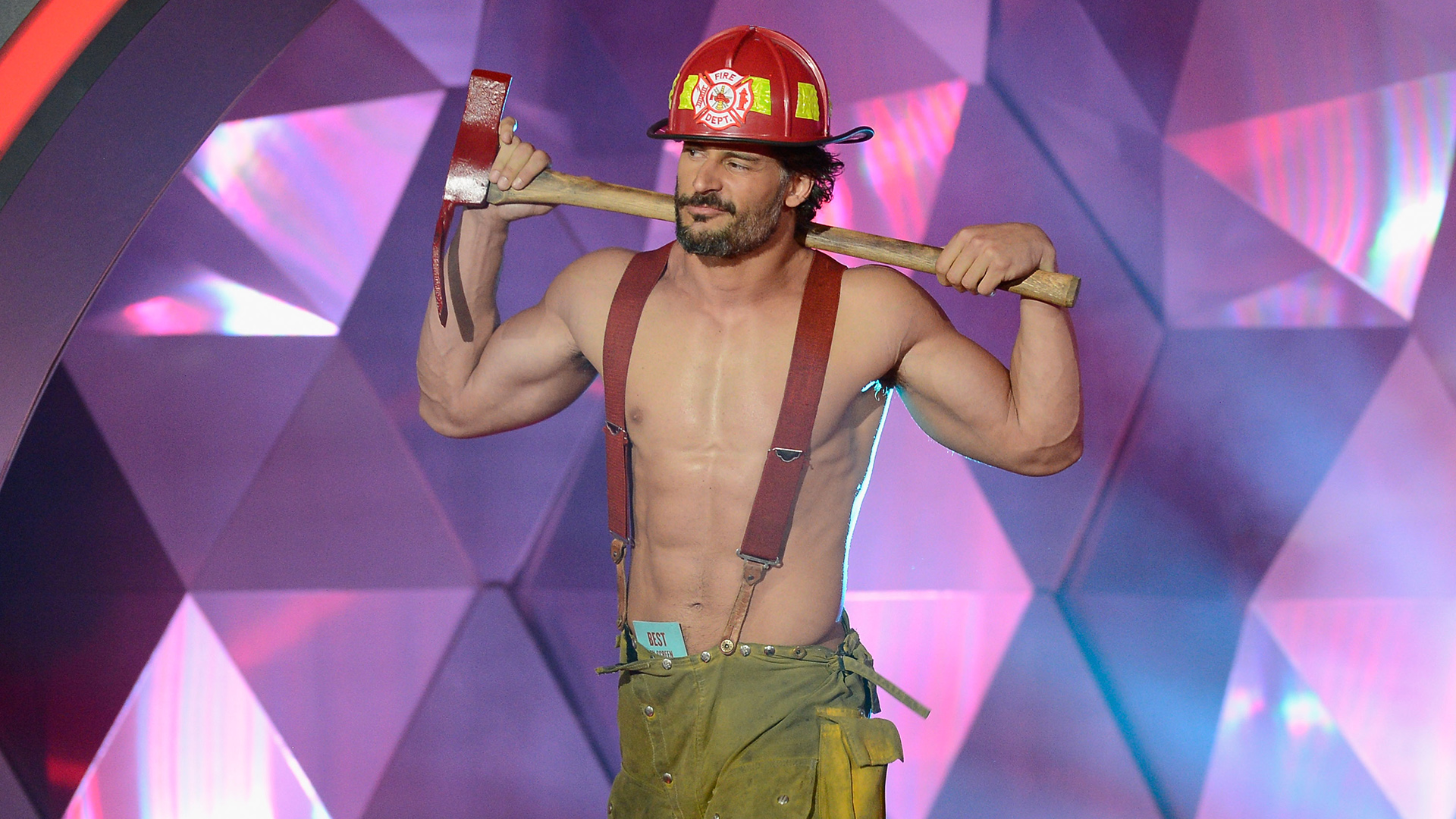 UNIVERSAL CITY, CA - JUNE 03: Actor Joe Manganiello speaks onstage during the 2012 MTV Movie Awards at Gibson Amphitheatre on June 3, 2012 in Universal City, California.