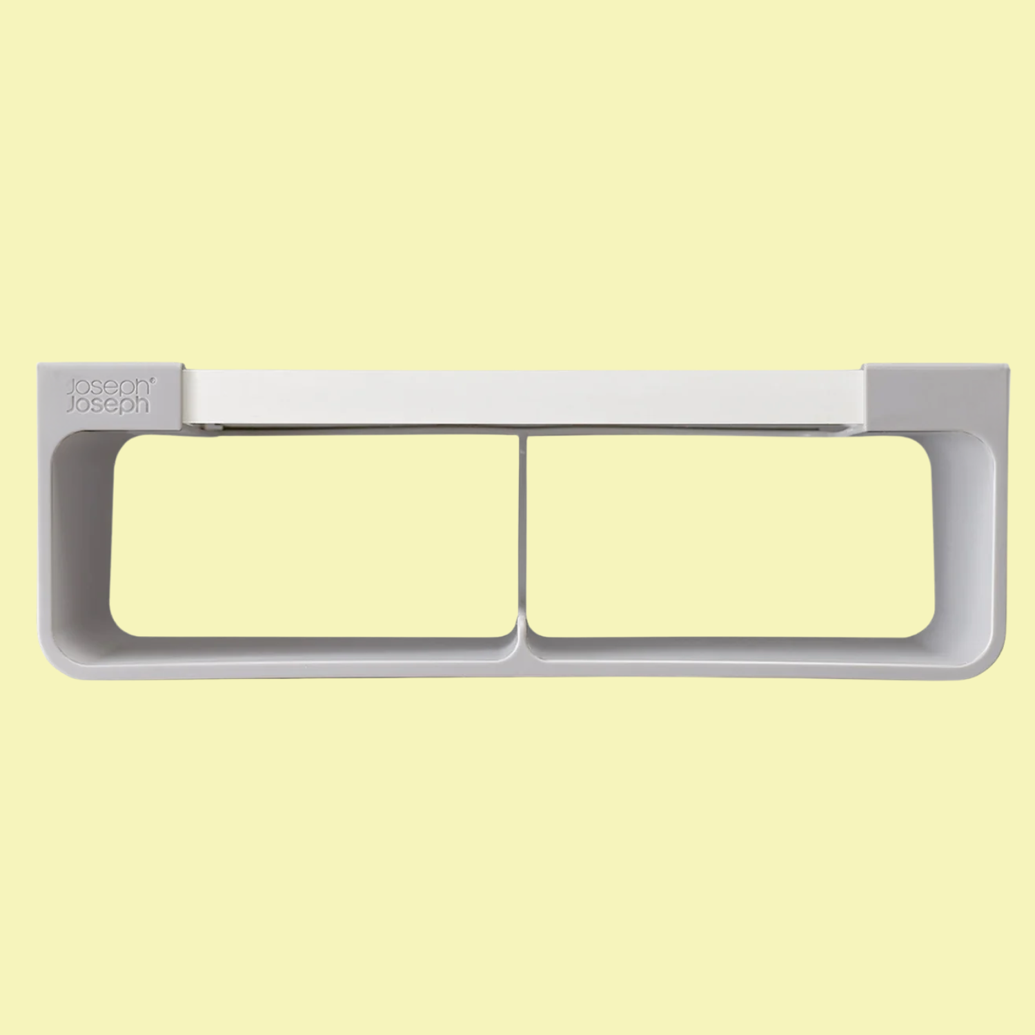 A large foil organizer against a butter yellow backdrop
