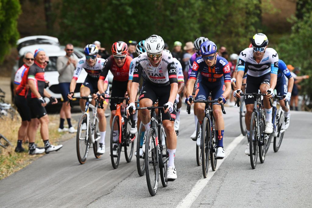 2025 Tour Down Under stage 3: Jay Vine during the late breakaway