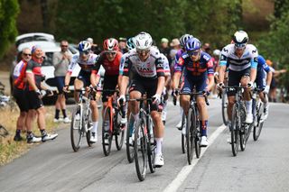 2025 Tour Down Under stage 3: Jay Vine during the late breakaway