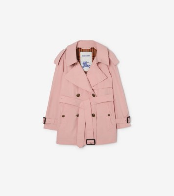 Short Lightweight Cotton Fitzrovia Trench Coat in Begonia Pink - Women | Burberry&amp;reg; Official