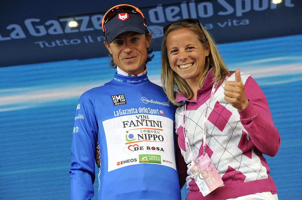 Damiano Cunego in the mountains jersey