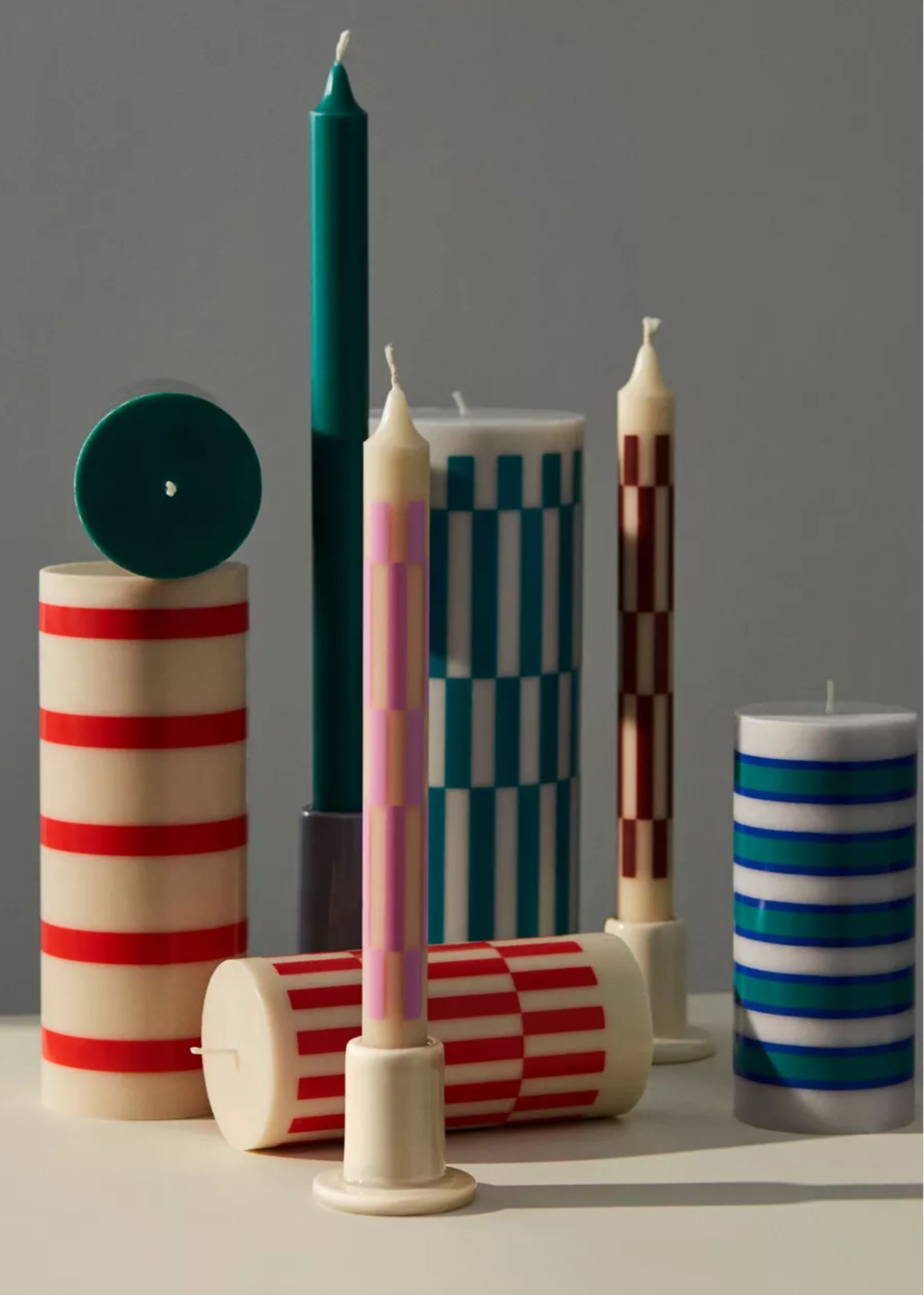 HAY, Graphic-Pattern Wax Candles Set of Four