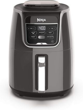 Ninja Af150amz Air Fryer Xl, Kapasitas 5,5 Qt. Yang Dapat Menggoreng dengan Udara, Memanggang dengan Udara, Memanggang, Memanaskan Ulang & Mengeringkan, Dengan Keranjang Anti Lengket & Piring Crisper yang Aman untuk Mesin Pencuci Piring dan Panduan Resep yang Terinspirasi dari Koki, Abu-abu