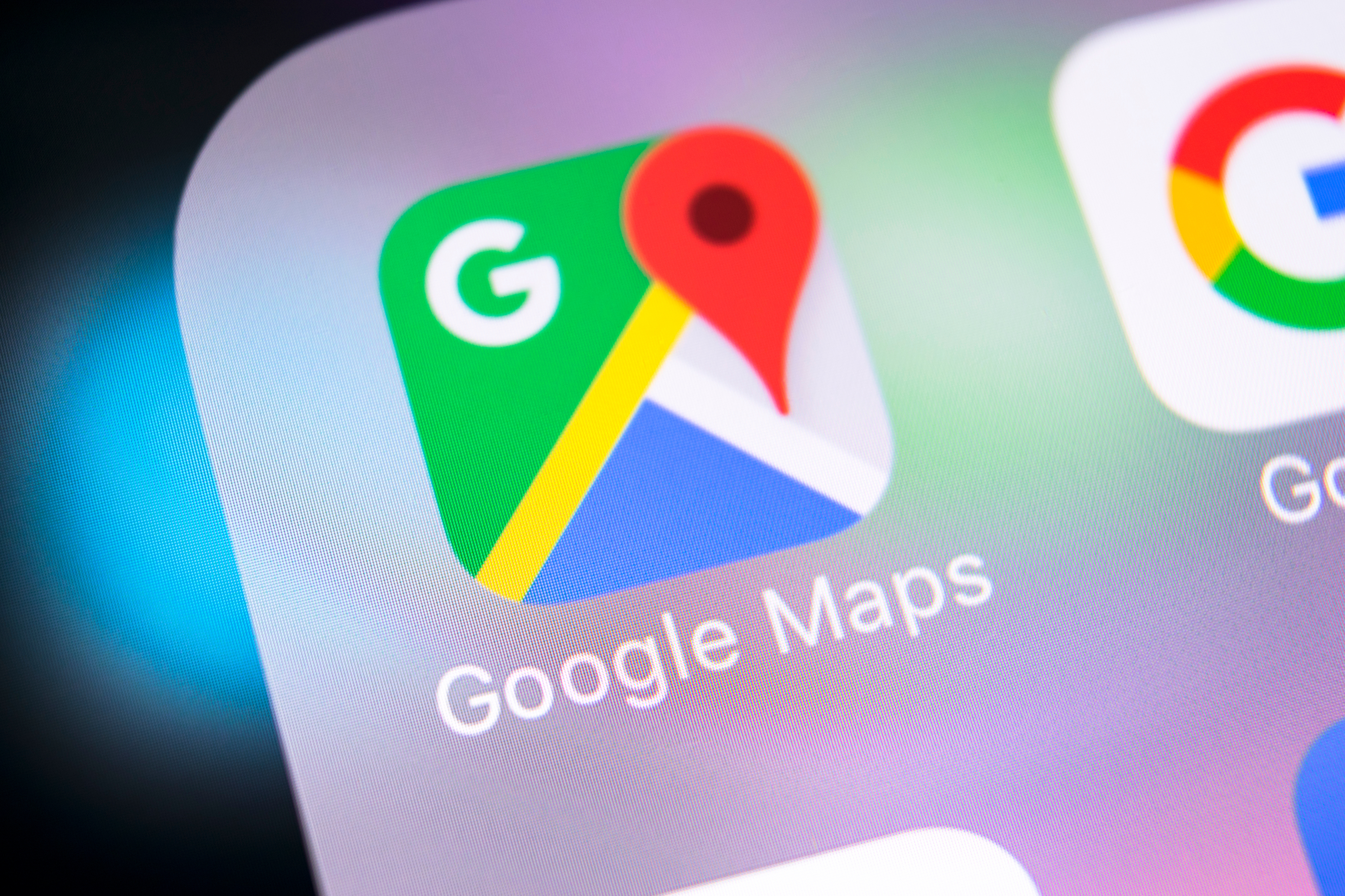 google map icon on phone screen