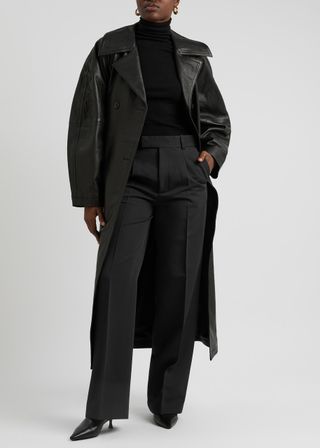 Straight-Leg Twill Trousers