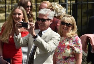 Phillip Schofield and his wife Stephanie Lowe attending the wedding of Declan Donnelly and Ali Astall in Newcastle.