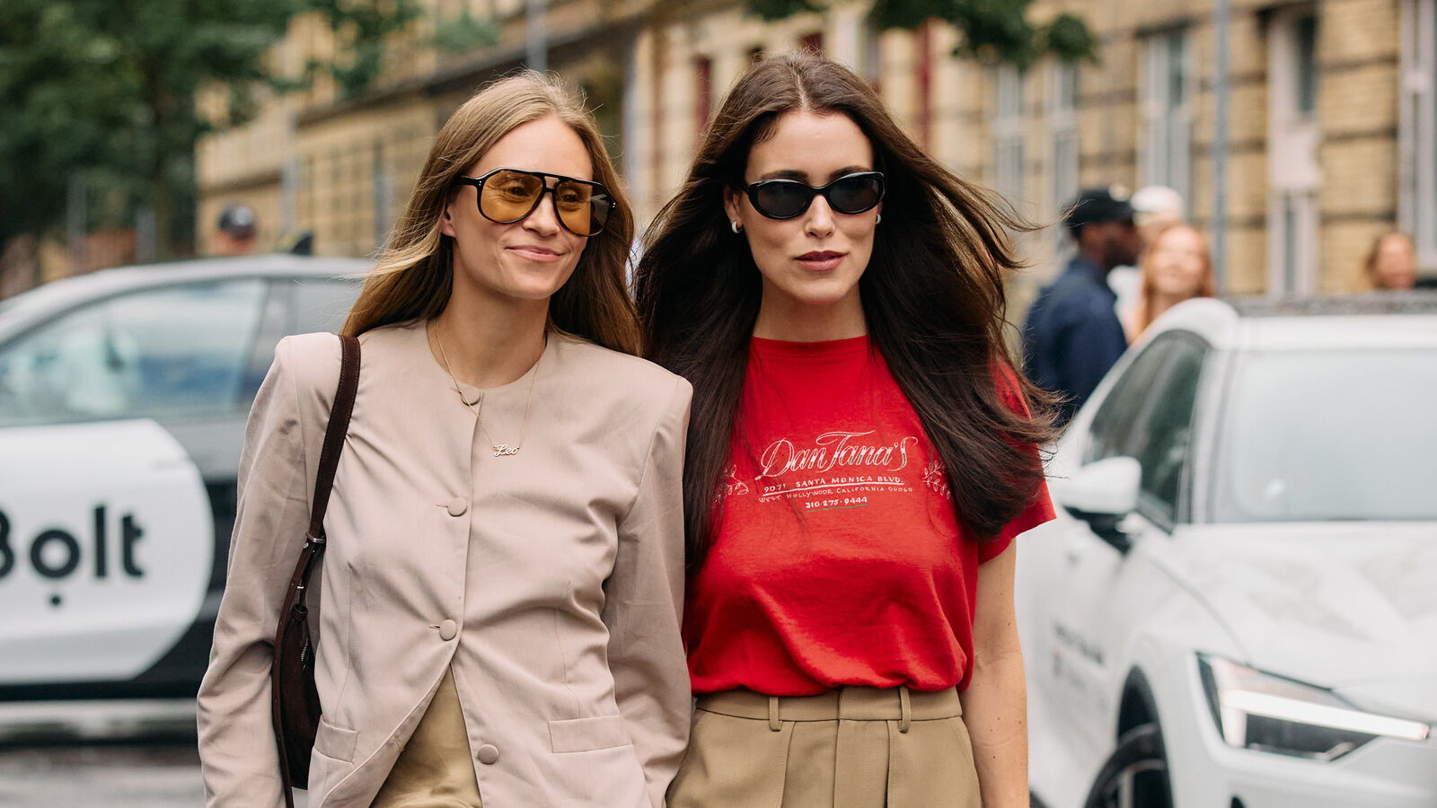 Two woman walking together at Copenhagen fashion week spring/summer 2026