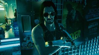 Cyberpunk 2077 Chippin In Tapeworm - Johnny Silverhand posing