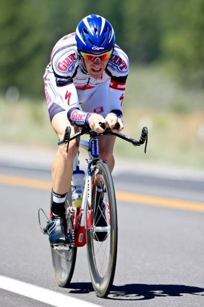 Andrew Talansky (California Giant Berry Farms) on his return trip towards the finish.