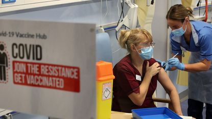 A vaccination centre in London