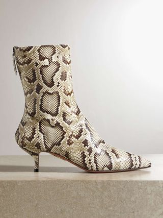 Montmartre 50 Snake-Effect Leather Ankle Boots