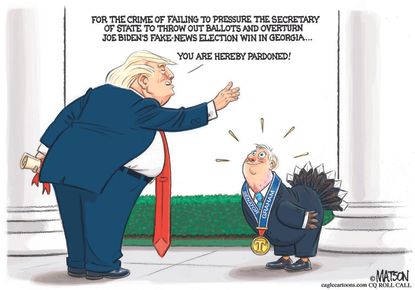 Political Cartoon U.S. Trump Graham Georgia ballots Thanksgiving pardon