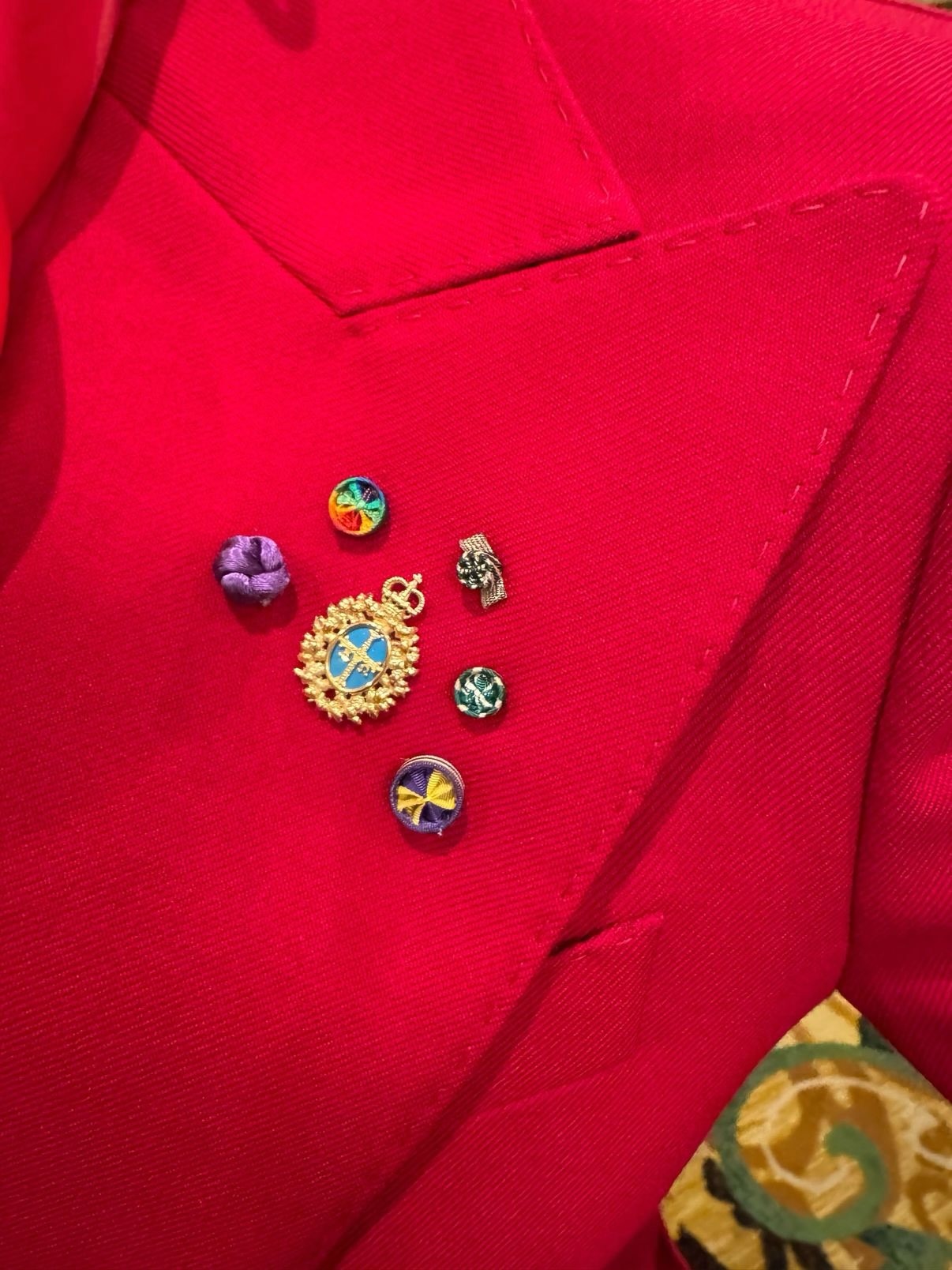a close-up of Meryl Streep's red outfit on The Devil Wears Prada 2 press tour