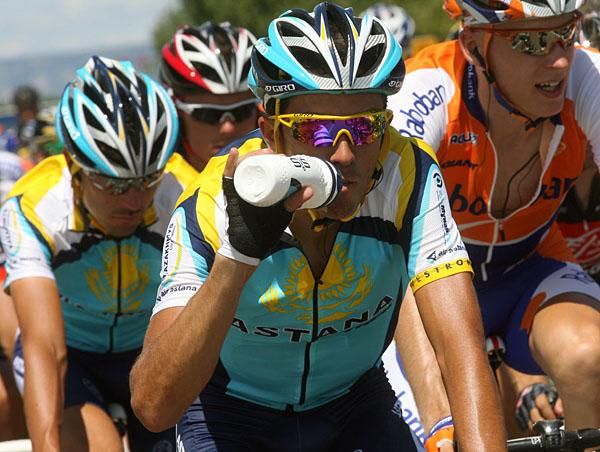 Alberto Contador missed the move that split the field with 30km remaining.