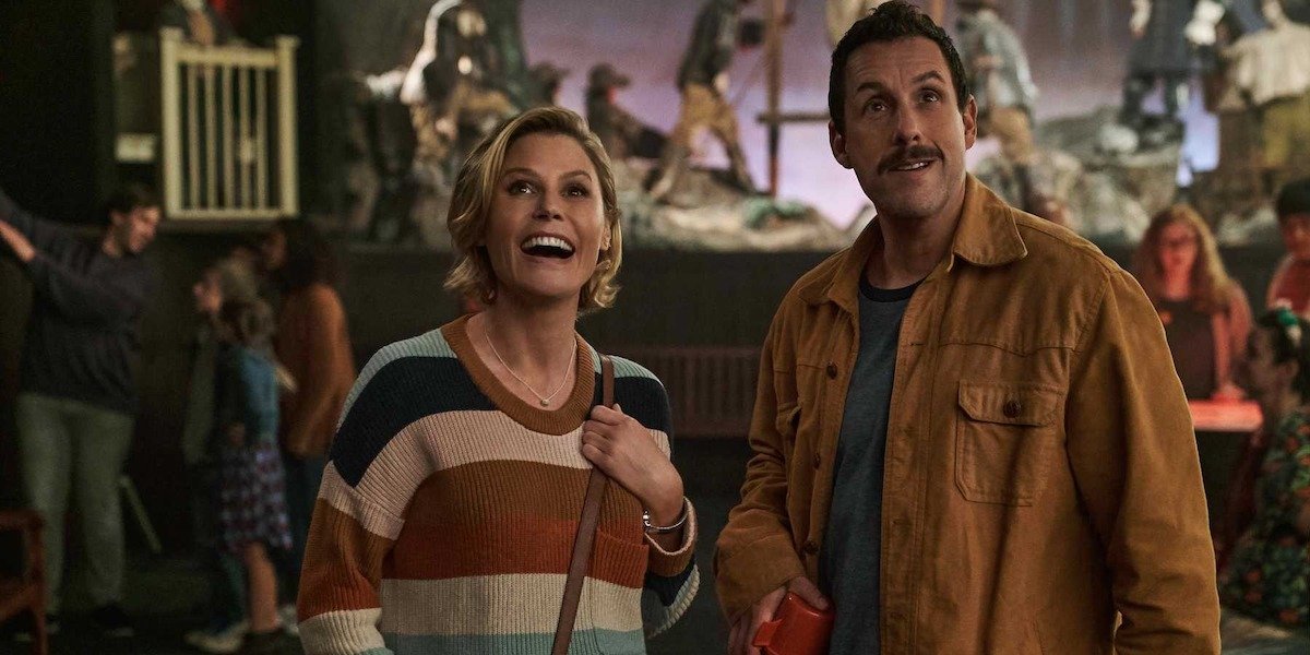 Julie Bowen and Adam Sandler in Hubie Halloween