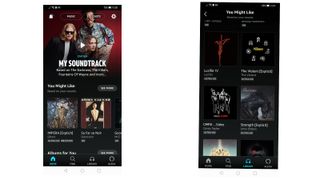 Amazon Music Unlimited screen grabs