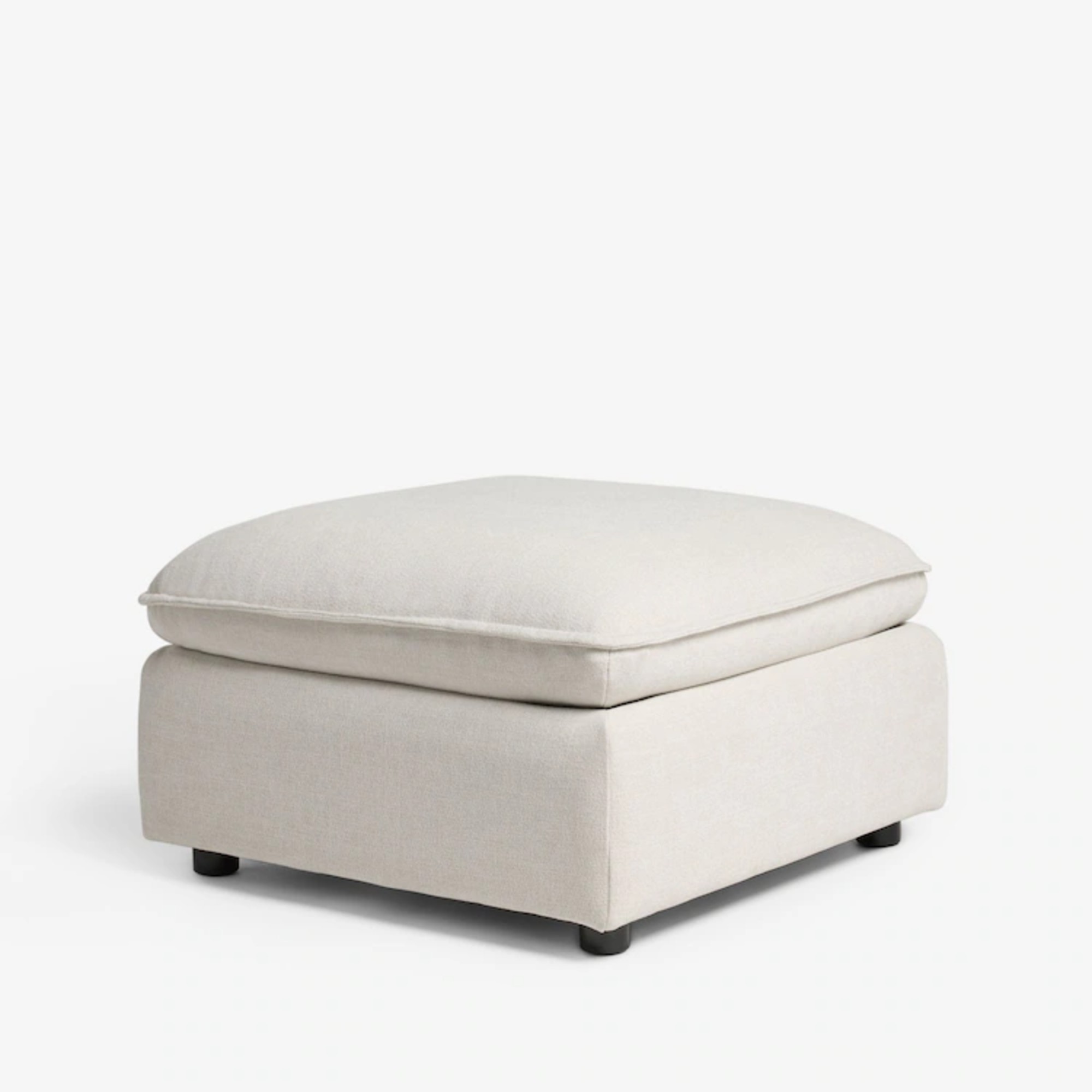 Brushed Weave Oyster Crosby Modular Footstool With Storage