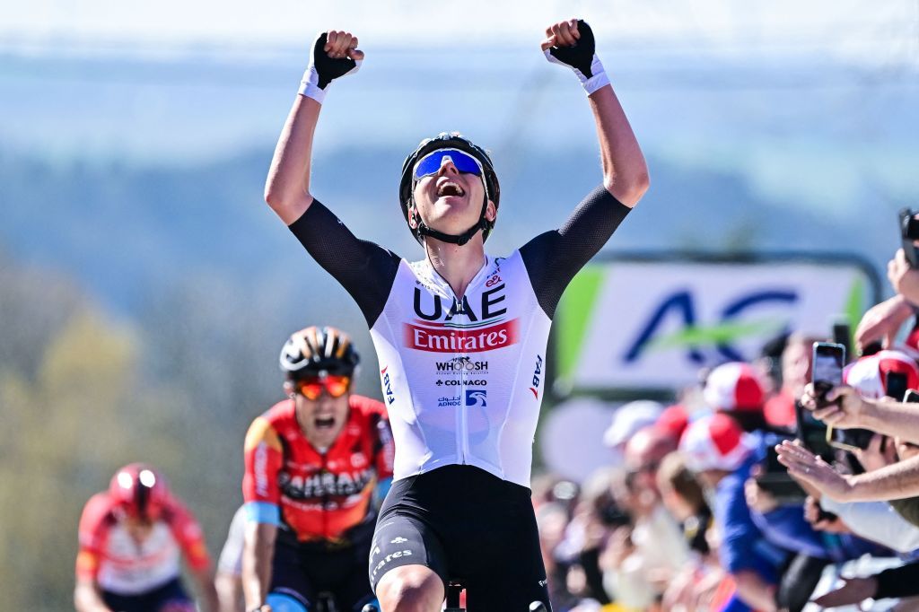 Tadej Pogačar (UAE Team Emirates) wins the 2023 La Fl&egrave;che Wallonne