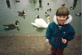 Daniel Radcliffe feeding the ducks aged three