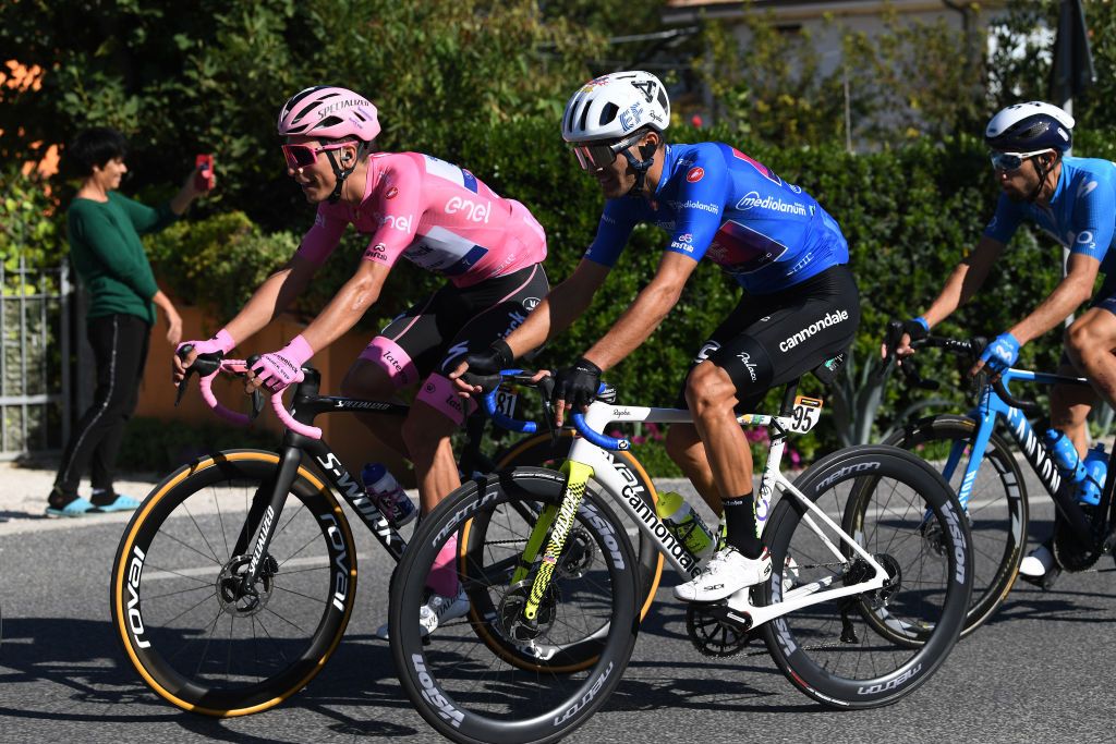 Joao Almeida, overall leader, during stage 11 at the Giro d'Italia