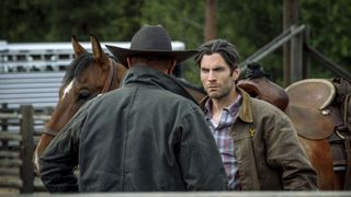Kevin Costner and Wes Bentley in Yellowstone