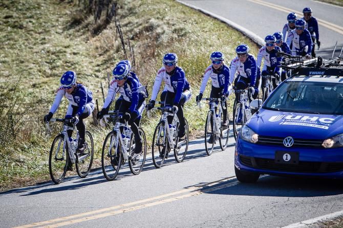 The women get in some miles in the hills of North Carolina