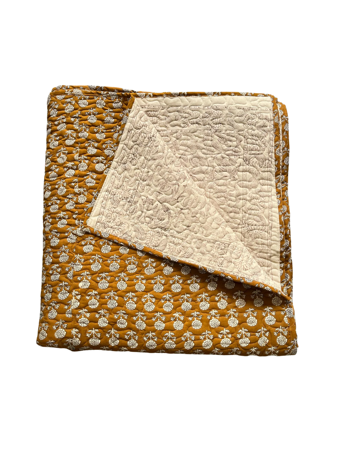 Hand Block Printed Kantha Quilt