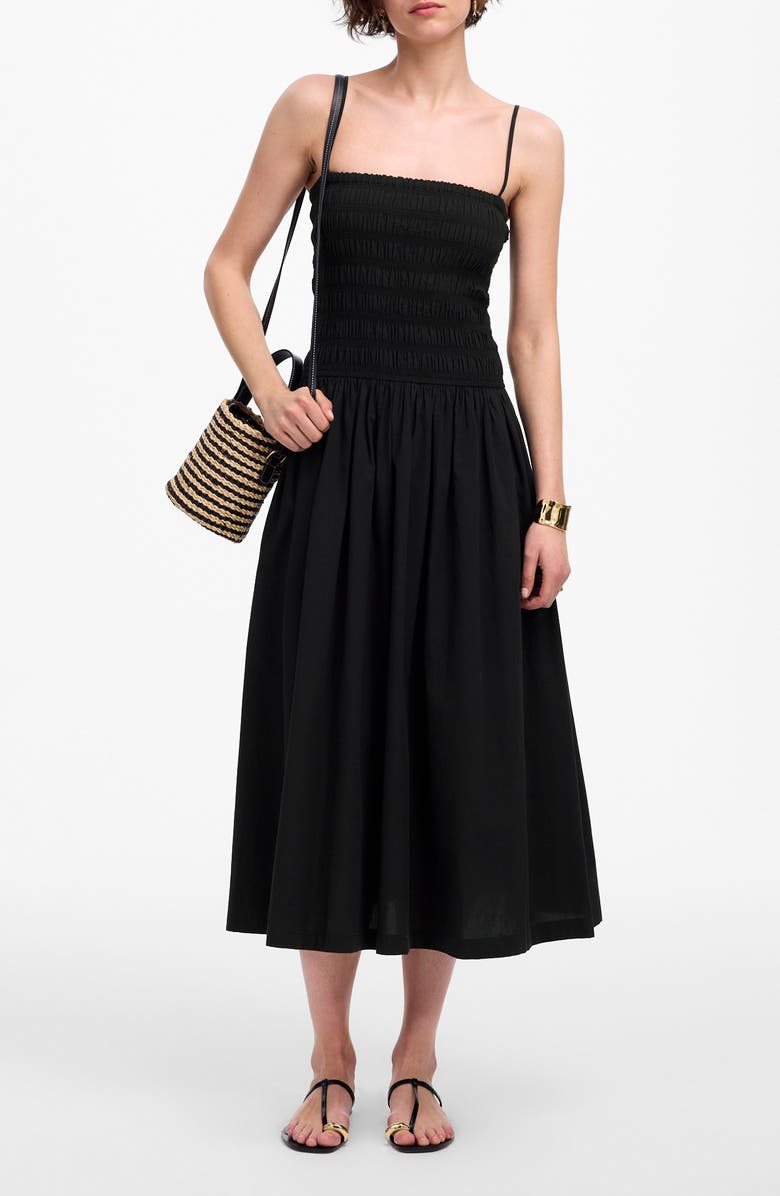 Smocked Cotton Poplin Maxi Dress