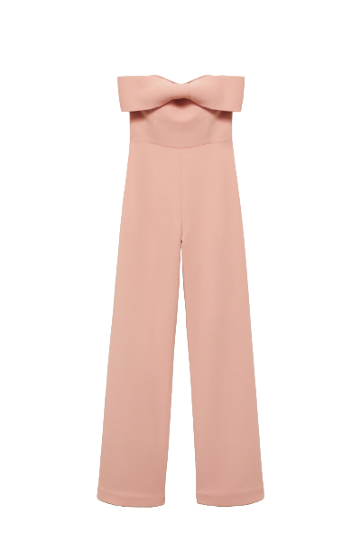 MANGO, Strapless Jumpsuit With Bow Neckline 
