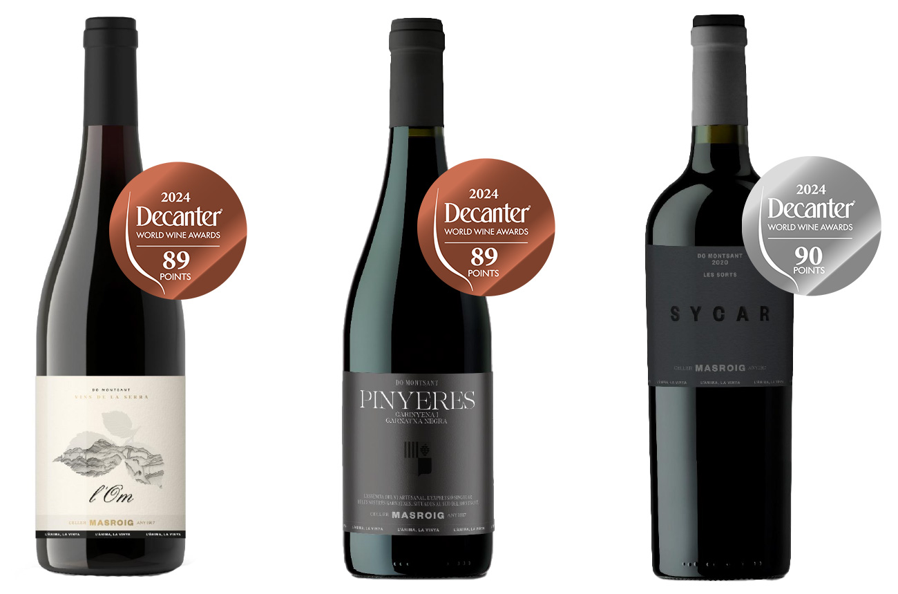 Celler Masroig award-winning wines: Les Sorts Sycar 2021, Pinyeres 2021 &amp;amp; L'om 2021