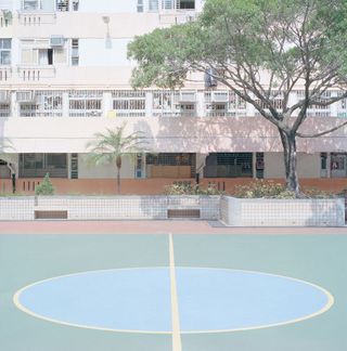 Centre of basketball court