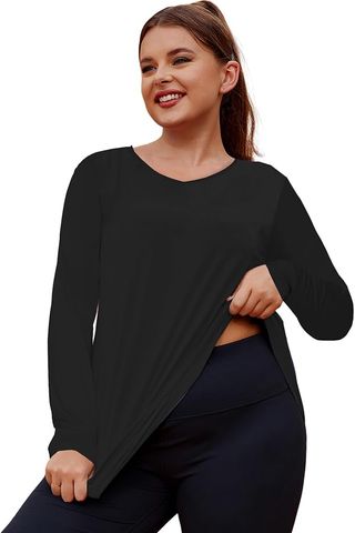 LALAGEN, UPF 50+ Plus Size Workout Top